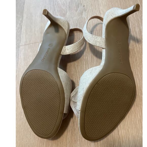 Bandolino Miller Women's Pump Beige Flower Open Toe Sling Back Size 9 M - Picture 6 of 7